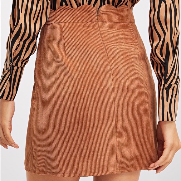 Scalloped Waist Corduroy Skirt - Picture 2 of 3